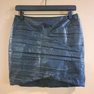 ZARA | Black Faux leather Rouched Mini Skirt Medium